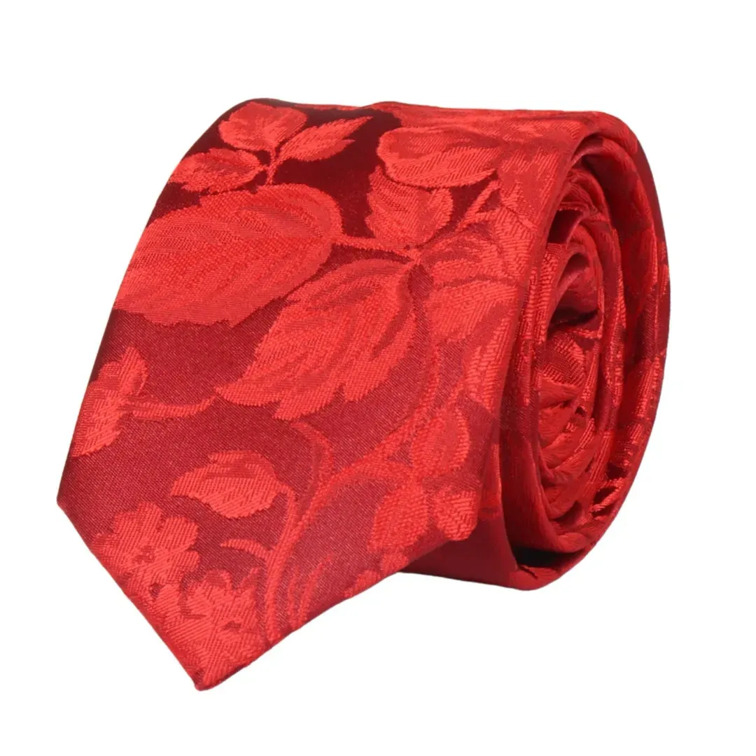 Men's Tie Pocket Sqaure Set Formal Floral Necktie sold by Tru Clothing