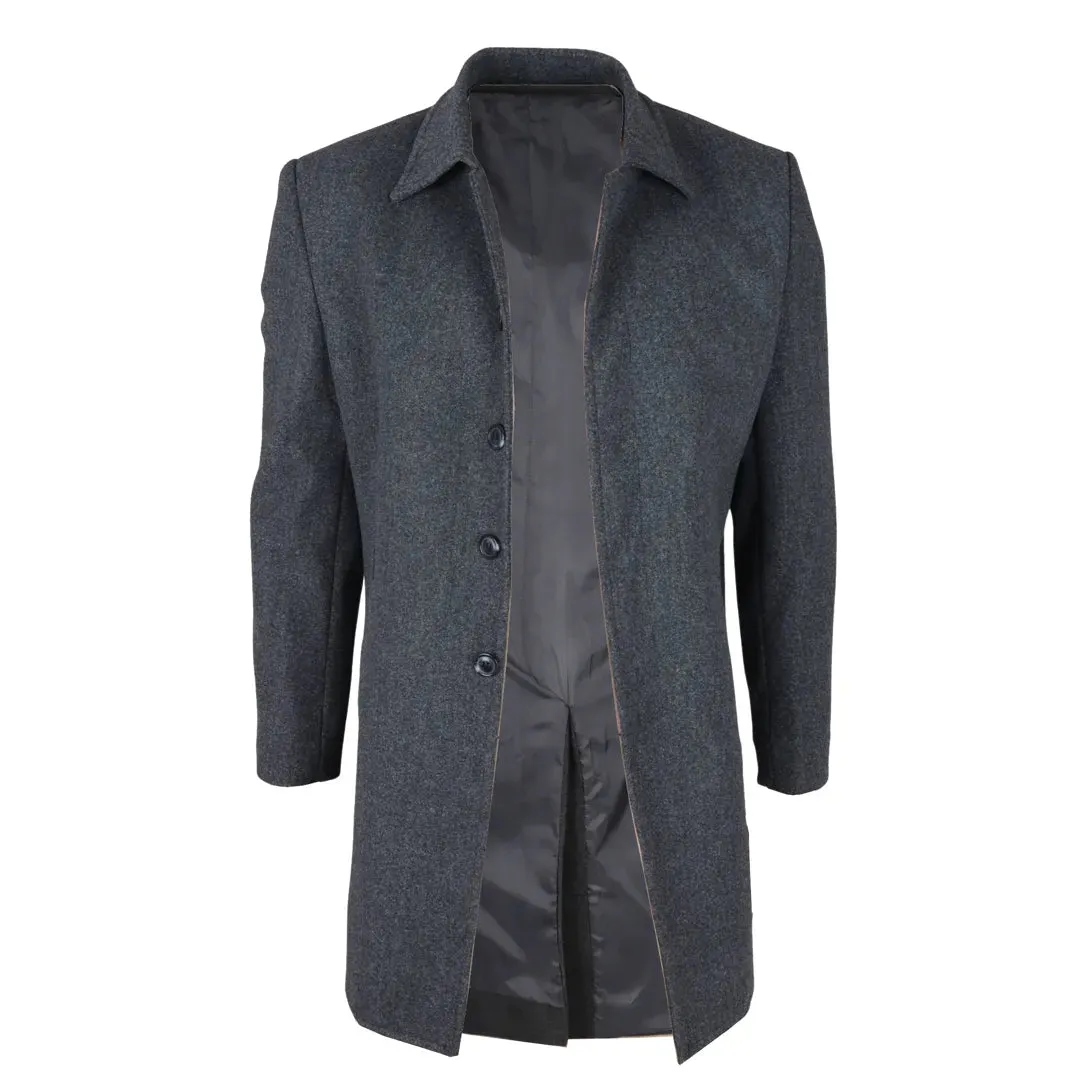 Men's Classic Collar Wool Blend Overcoat sold by Tru Clothing product image thumbnail 3