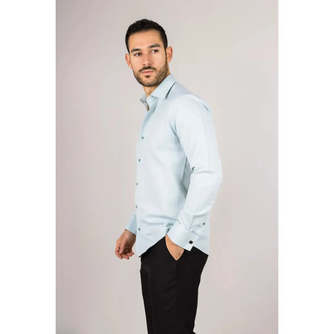 Men's Green Double Cuff Oxford Shirt sold by Tru Clothing product image thumbnail 5