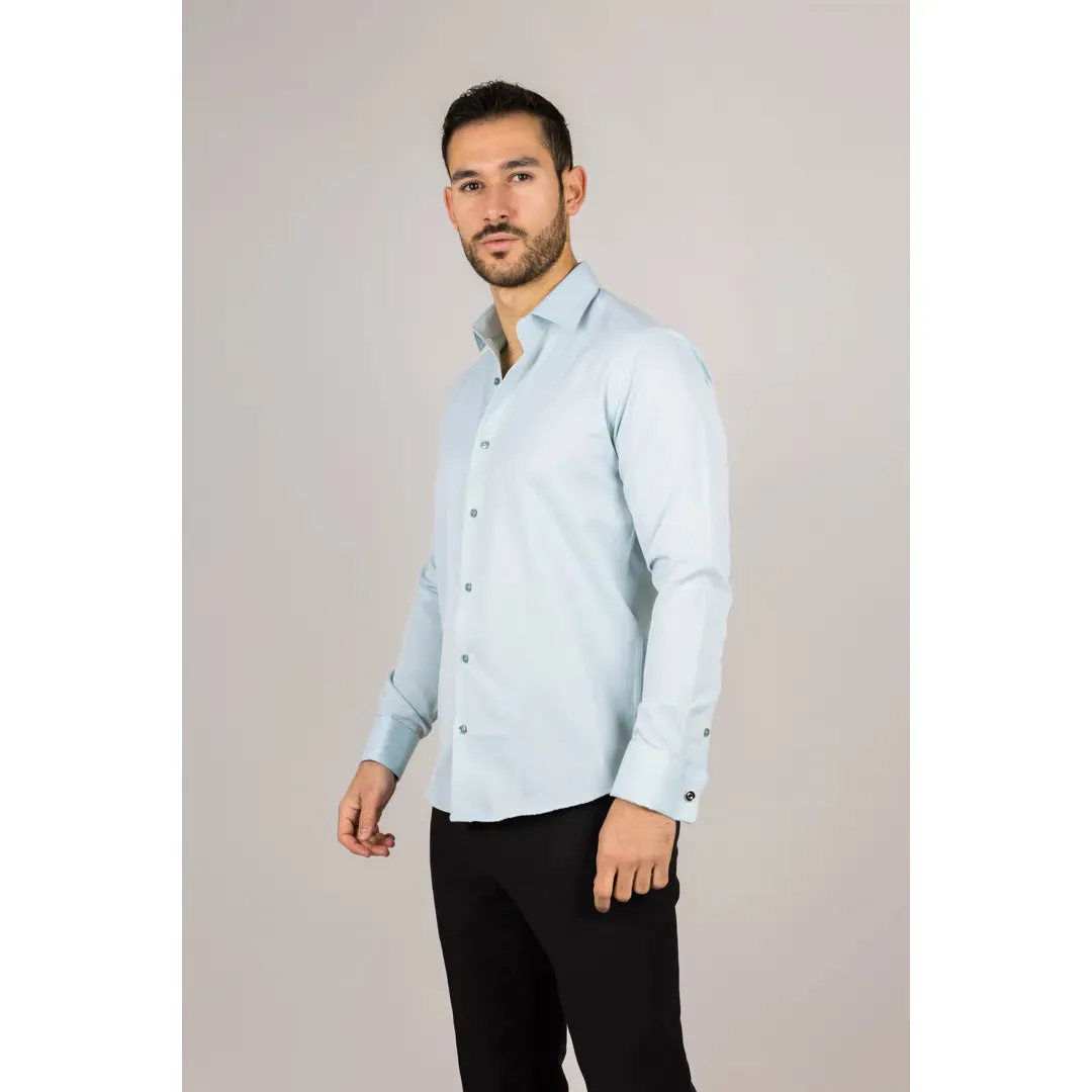 Men's Green Double Cuff Oxford Shirt sold by Tru Clothing product image thumbnail 4
