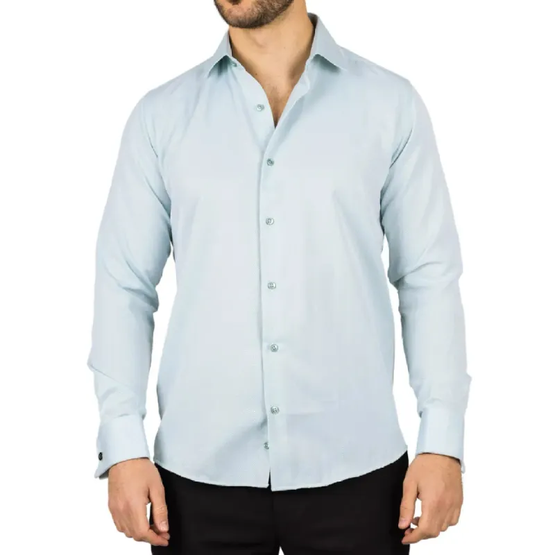 Men's Green Double Cuff Oxford Shirt sold by Tru Clothing
