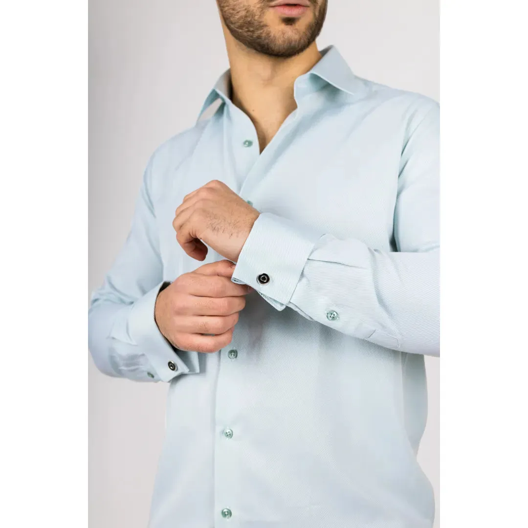 Men's Green Double Cuff Oxford Shirt sold by Tru Clothing product image thumbnail 3