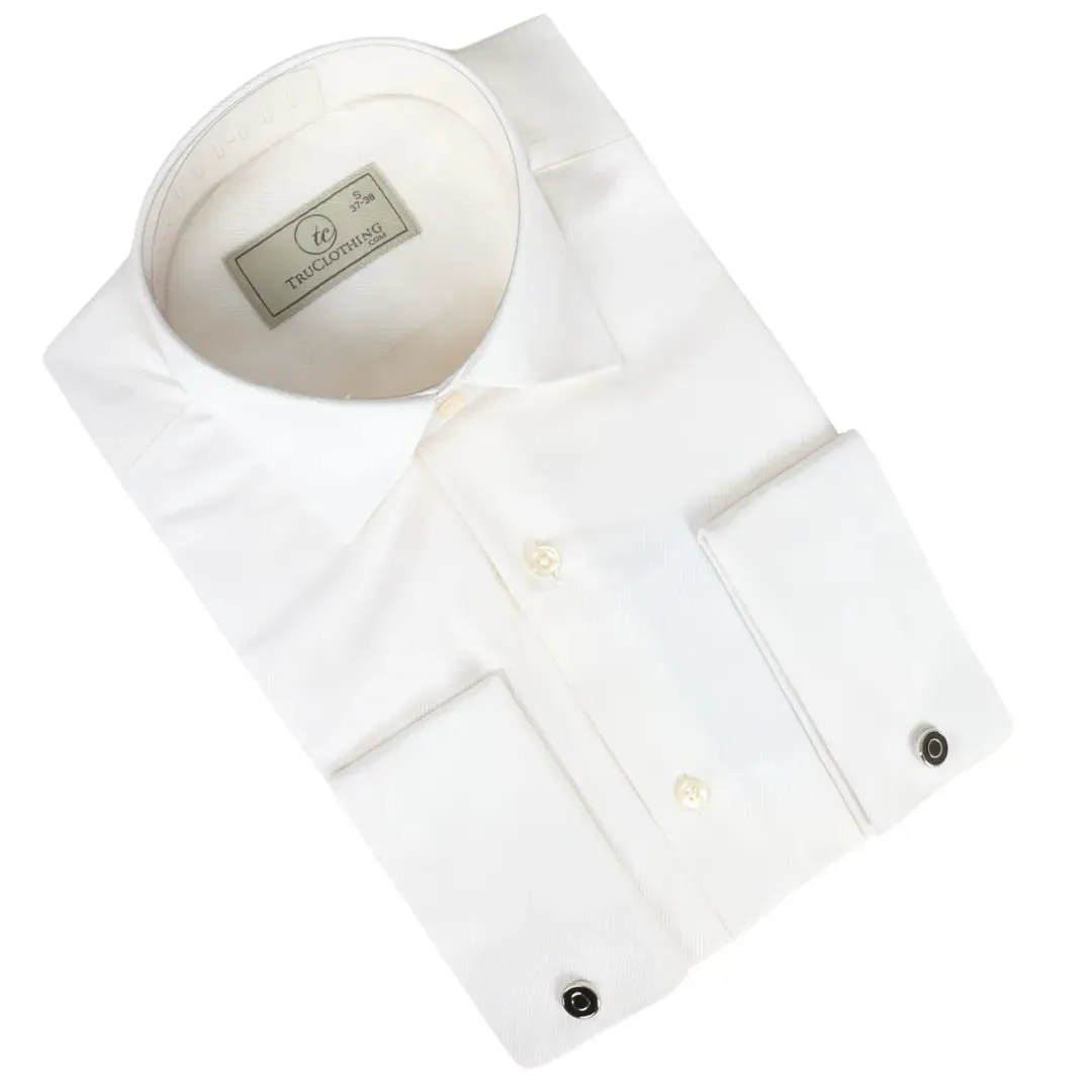 Men's Cream Double Cuff Oxford Shirt sold by Tru Clothing product image thumbnail 2