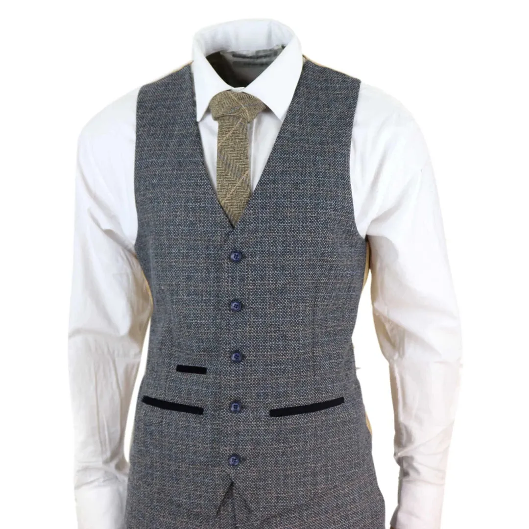 Ralph - Men's Boys Navy 3 Piece Suit Tweed Check 1920s sold by Tru Clothing product image thumbnail 5