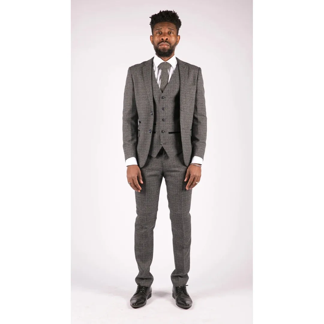 Ralph - Men's Boys Navy 3 Piece Suit Tweed Check 1920s sold by Tru Clothing product image thumbnail 2