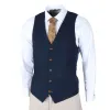 Mayfair - Men's 3 Piece Cream Suit With Navy Waistcoat sold by Tru Clothing