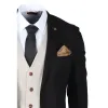 Mayfair - Men's 3 Piece Black Suit With Cream Waistcoat sold by Tru Clothing