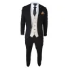 Mayfair - Men's 3 Piece Black Suit With Cream Waistcoat sold by Tru Clothing