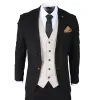 Mayfair - Men's 3 Piece Black Suit With Cream Waistcoat sold by Tru Clothing