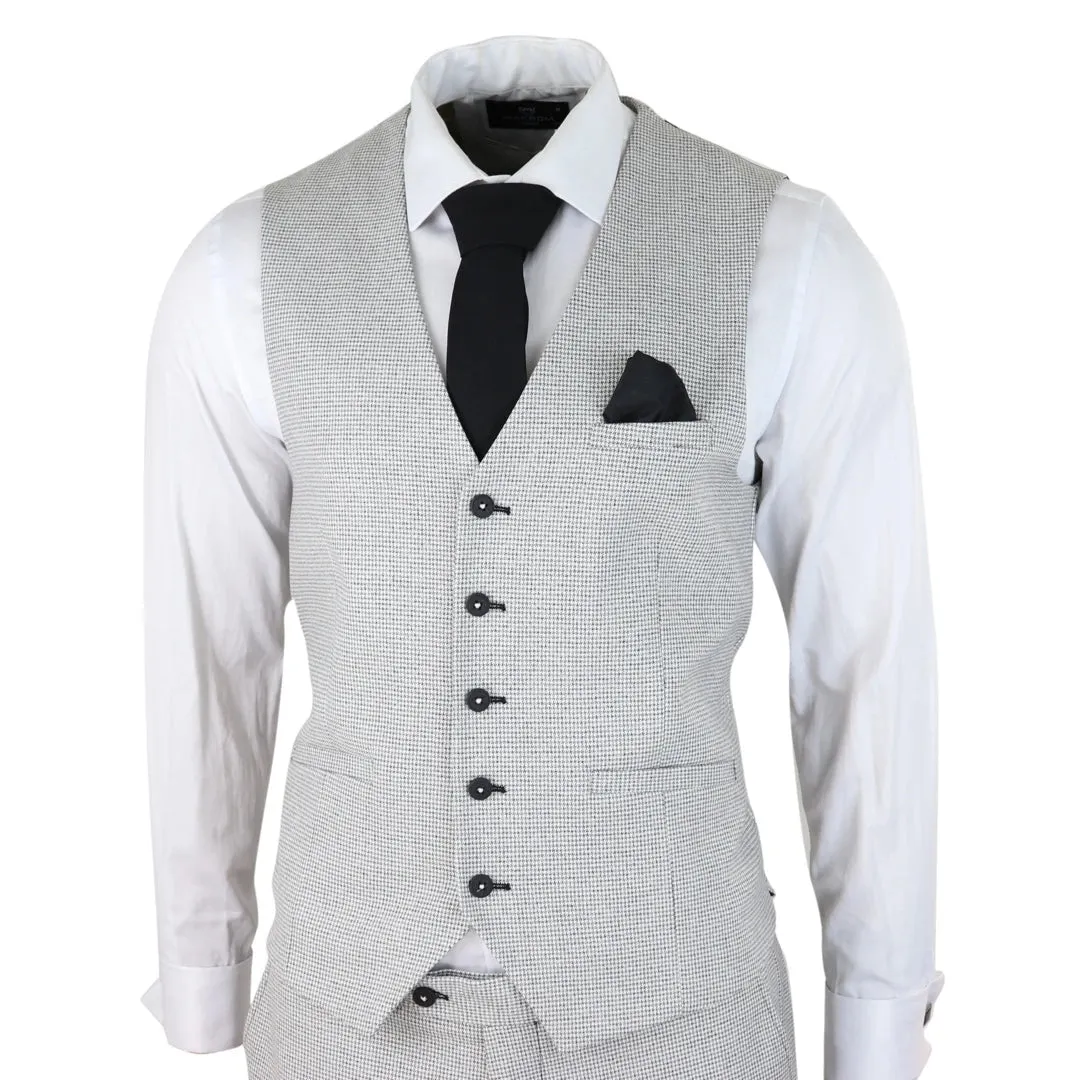 Kyoto - Men's 3 Piece Light Grey Black Check Suit Classic sold by Tru Clothing product image thumbnail 4