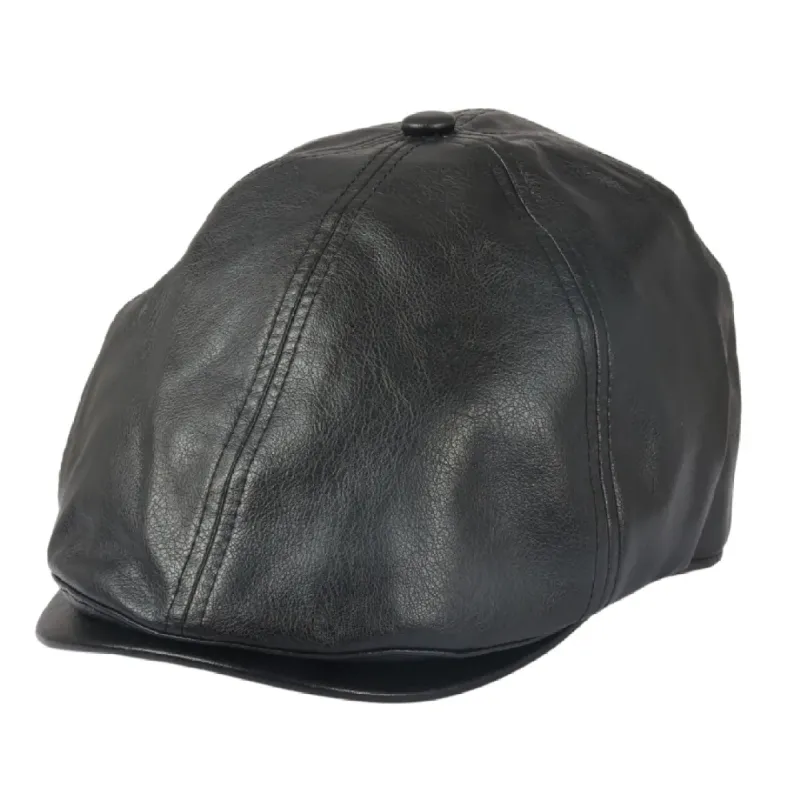 Men's PU Leather Gatsby Duckbill Flat Cap sold by Tru Clothing