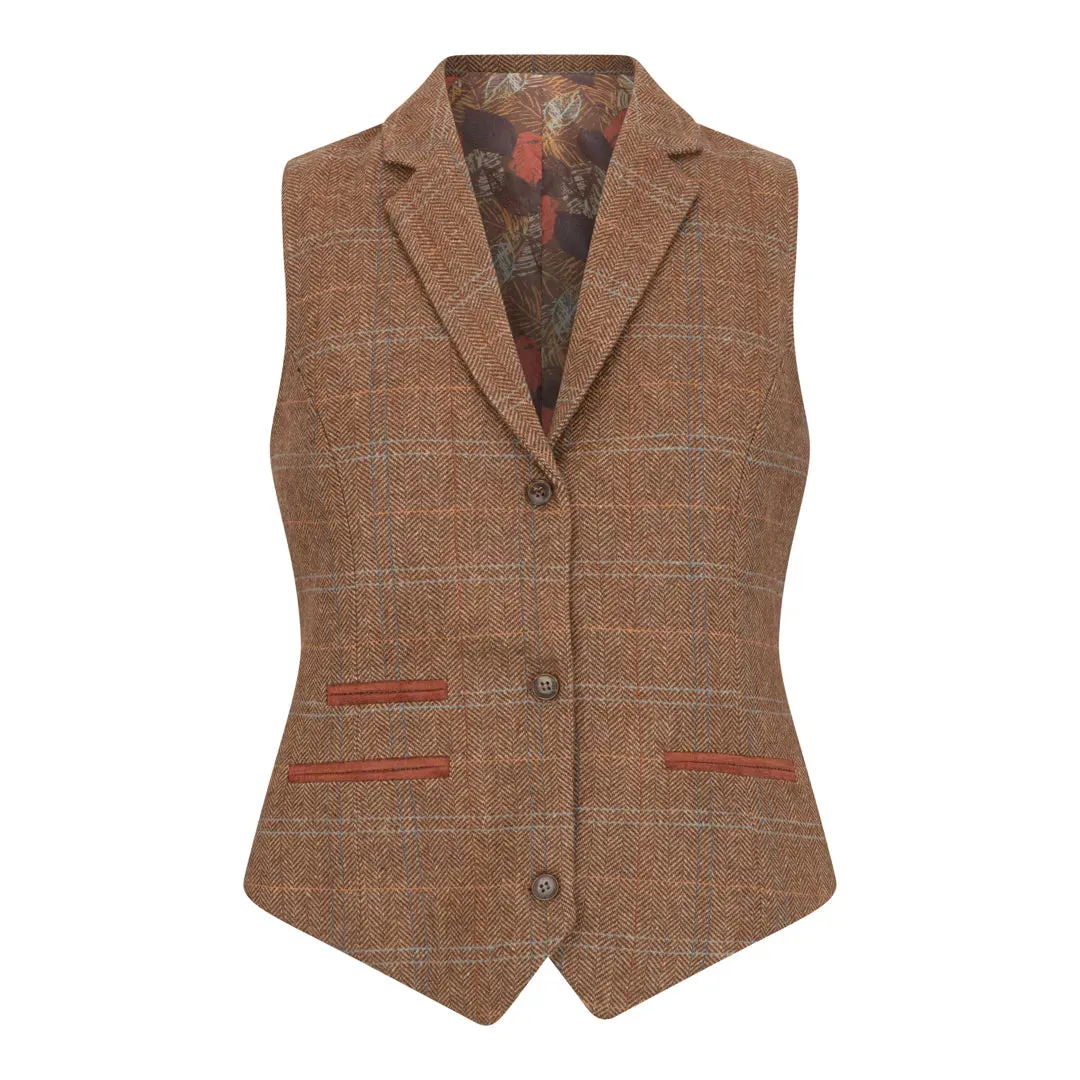 TPSTZ73 - Women's Oak Brown Tweed Blazer Waistcoat sold by Tru Clothing product image thumbnail 5