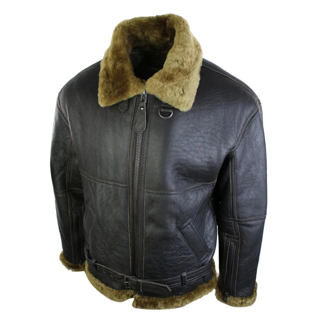 Men's Brown Original RAF Sheepskin Flying Pilot Jacket Classic Brown Ginger sold by Tru Clothing product image thumbnail 2
