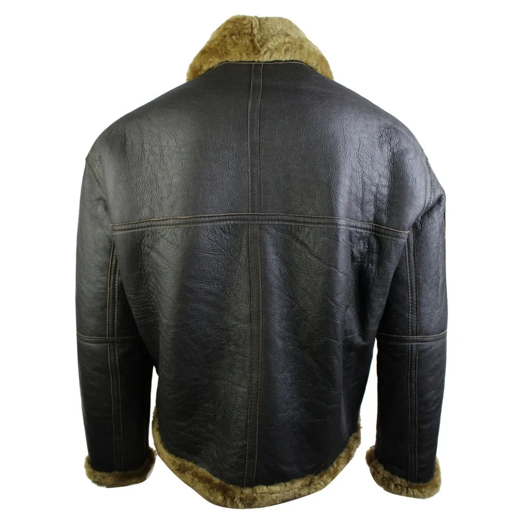 Men's Brown Original RAF Sheepskin Flying Pilot Jacket Classic Brown Ginger sold by Tru Clothing product image thumbnail 5