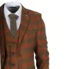 IM11 - Men's 3 Piece Brown Check Suit sold by Tru Clothing