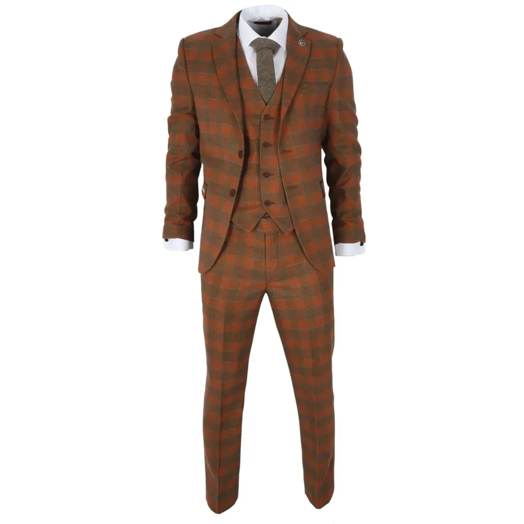 IM11 - Men's 3 Piece Brown Check Suit sold by Tru Clothing product image thumbnail 2