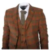 IM11 - Men's 3 Piece Brown Check Suit sold by Tru Clothing