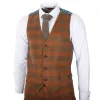 IM11 - Men's 3 Piece Brown Check Suit sold by Tru Clothing
