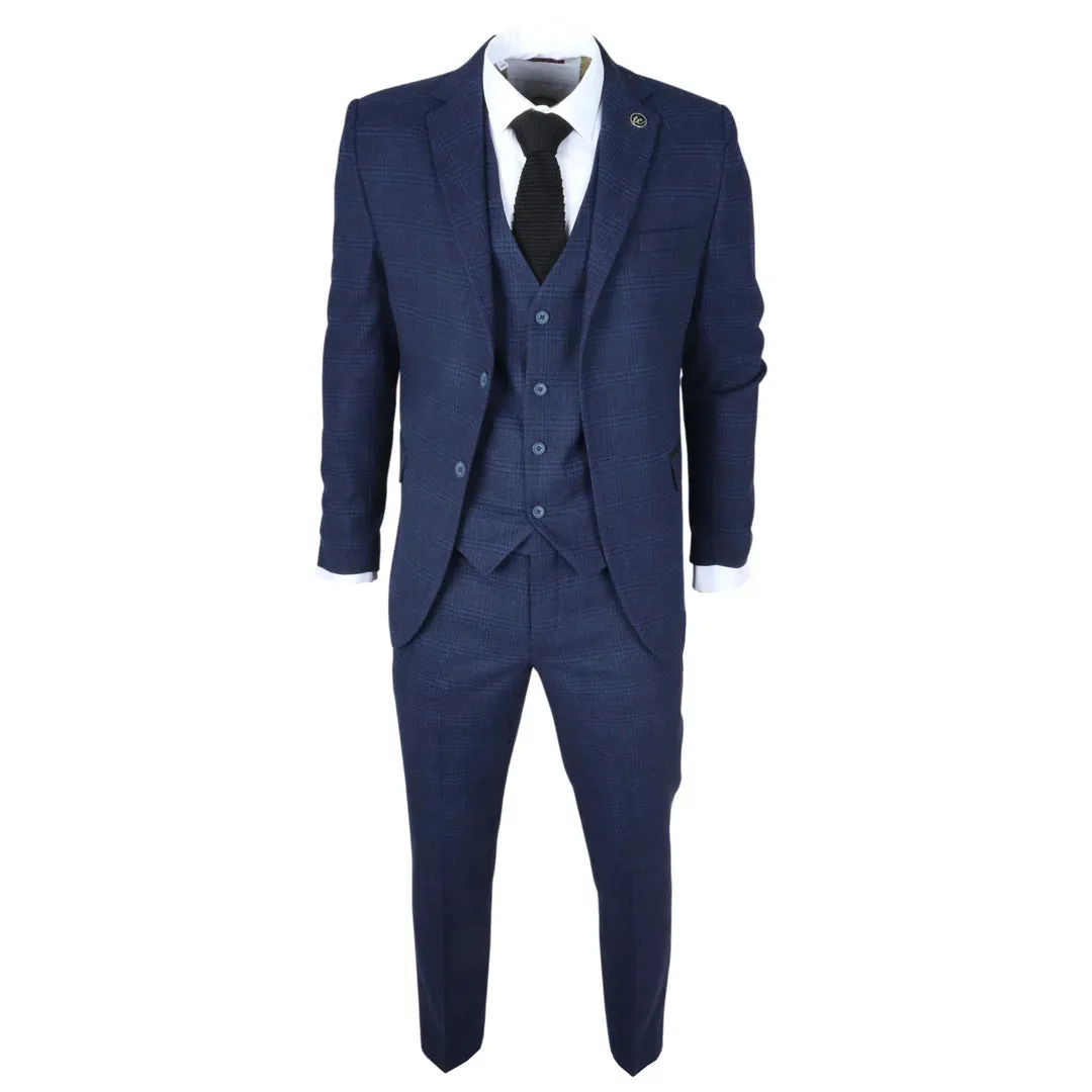 IM10 - Men's 3 Piece Navy Blue Check Suit sold by Tru Clothing product image thumbnail 2