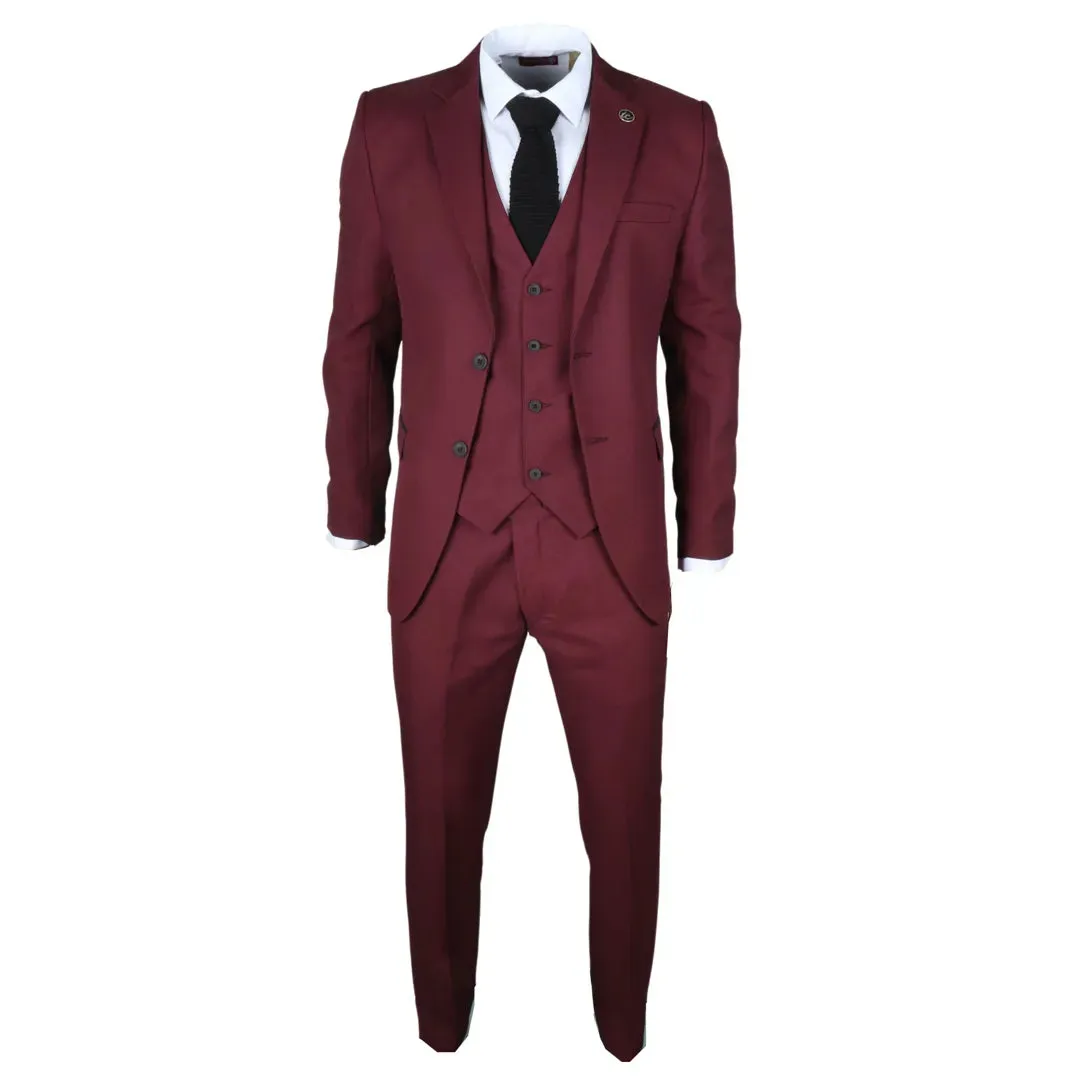 IM09 - Men's 3 Piece Burgundy Classic Suit sold by Tru Clothing product image thumbnail 2