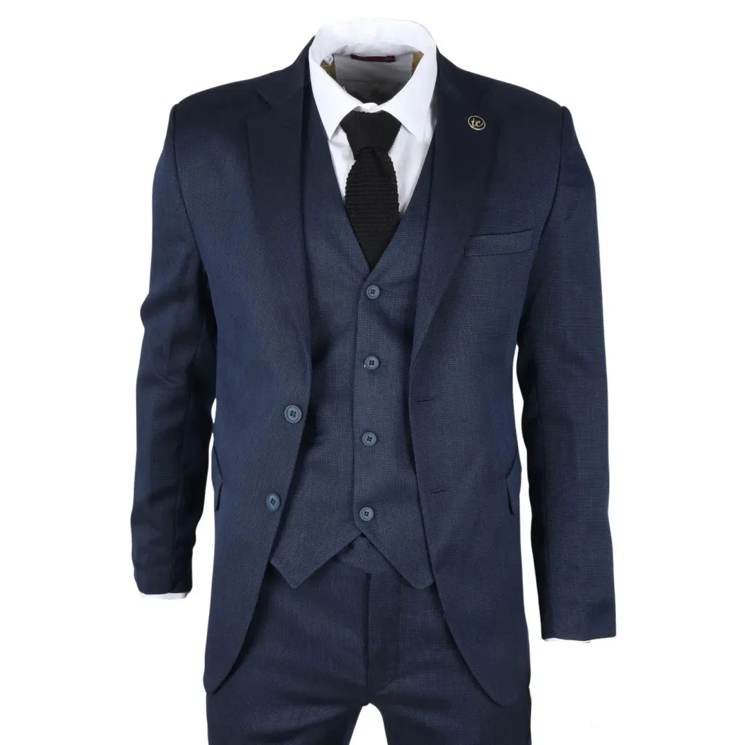 IM07 - Men's 3 Piece Navy Blue Classic Suit sold by Tru Clothing