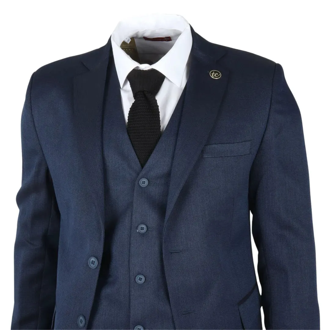 IM07 - Men's 3 Piece Navy Blue Classic Suit sold by Tru Clothing product image thumbnail 3