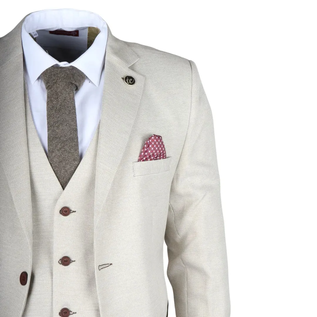 IM05 - Men's 3 Piece Cream Classic Wedding Suit sold by Tru Clothing product image thumbnail 4