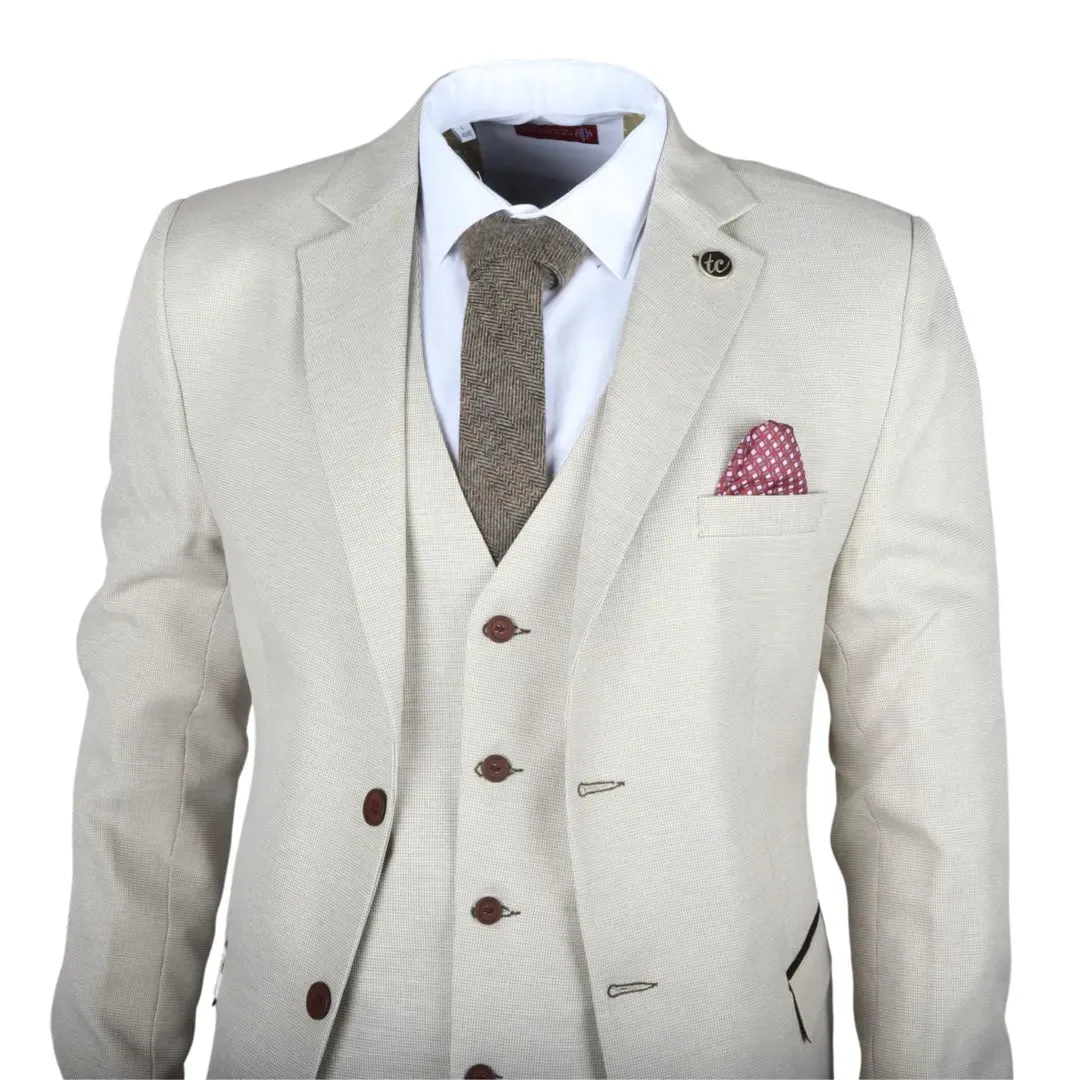 IM05 - Men's 3 Piece Cream Classic Wedding Suit sold by Tru Clothing product image thumbnail 3