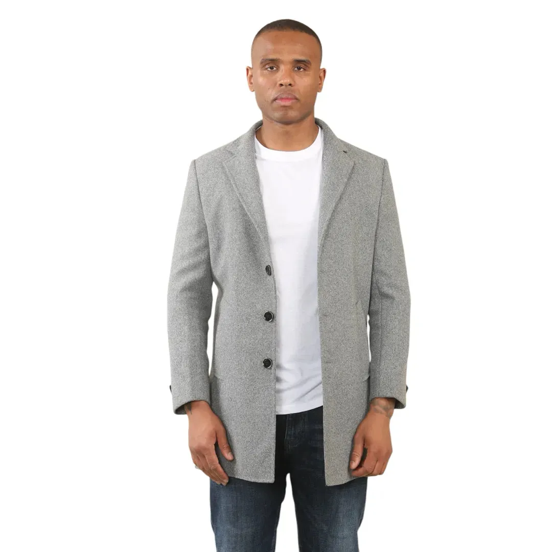 Men's Hooded Wool Blend Classic Overcoat sold by Tru Clothing product image thumbnail 3
