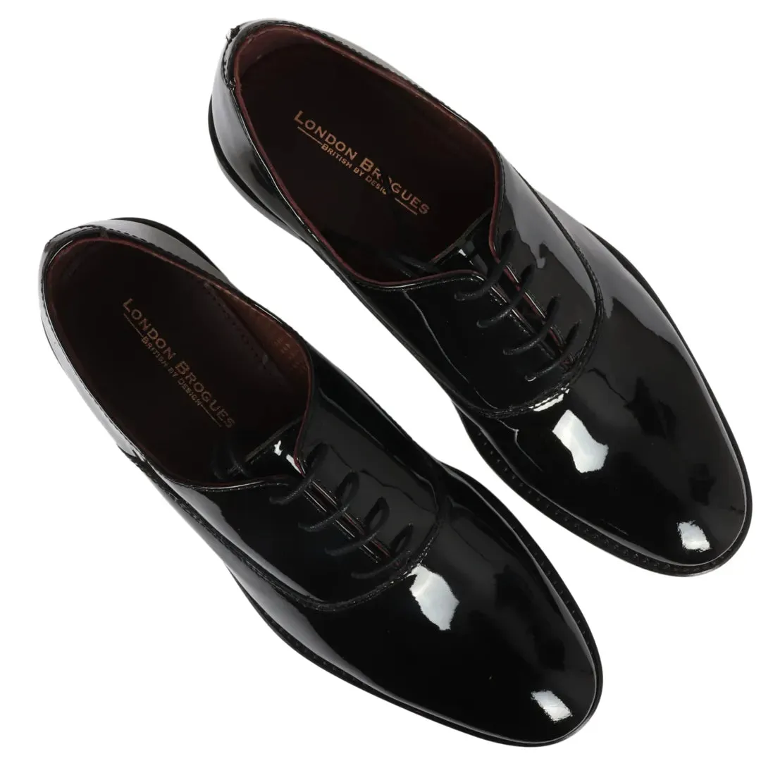 Men's Black Patent Leather Lace Up Derby Shoes sold by Tru Clothing product image thumbnail 4