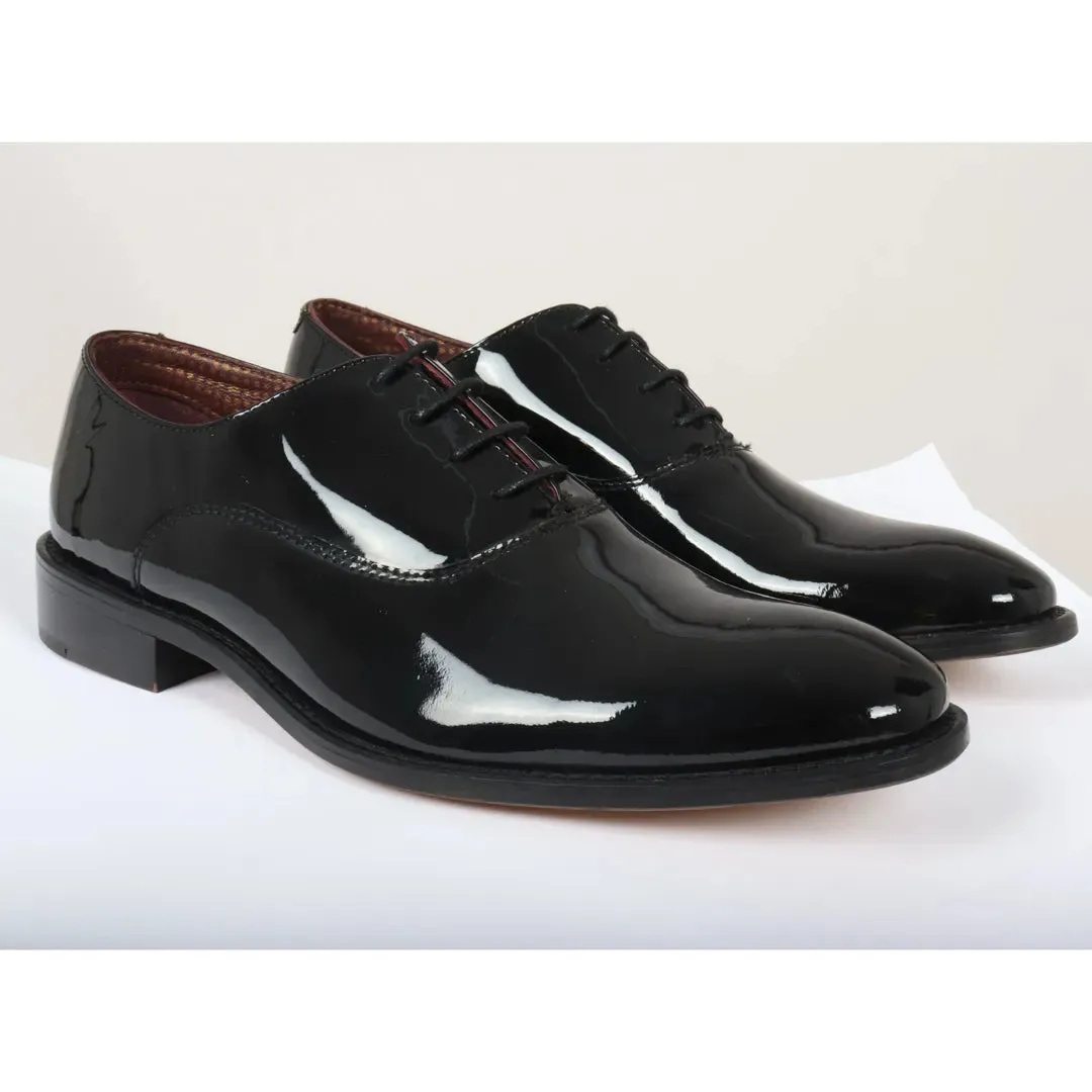 Men's Black Patent Leather Lace Up Derby Shoes sold by Tru Clothing product image thumbnail 2