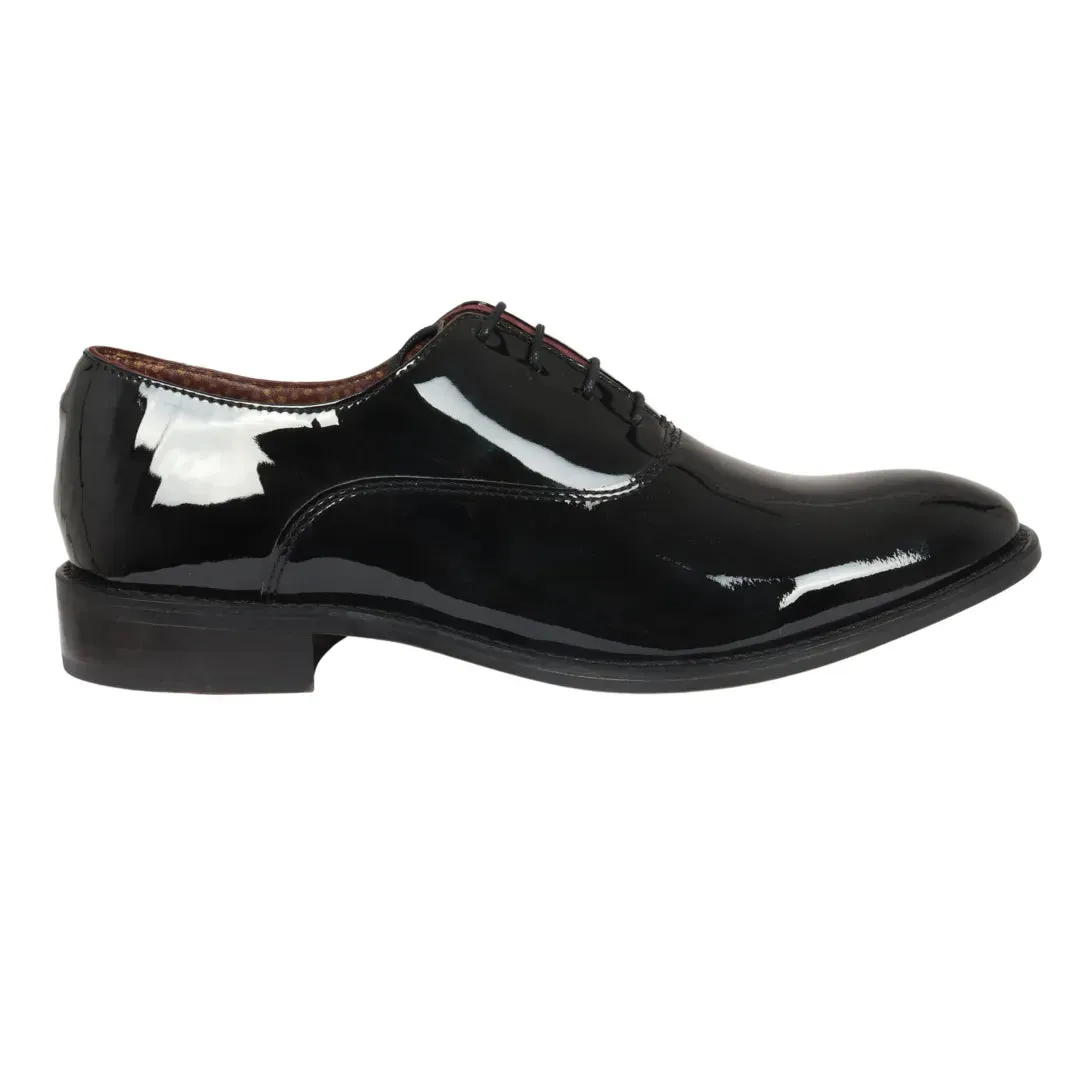 Men's Black Patent Leather Lace Up Derby Shoes sold by Tru Clothing