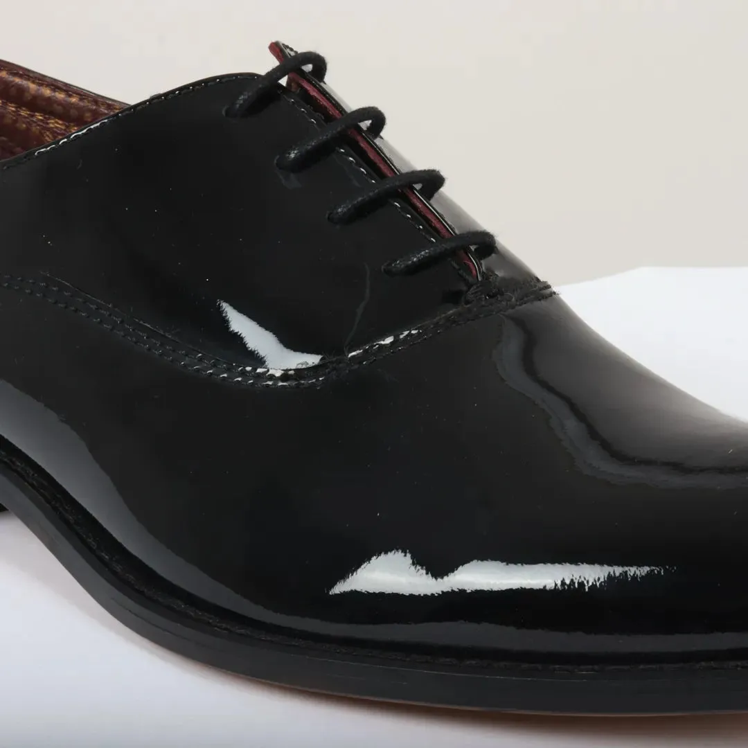 Men's Black Patent Leather Lace Up Derby Shoes sold by Tru Clothing product image thumbnail 3