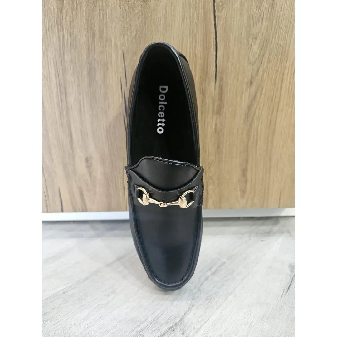 Men's Leather Lined Slip On Gold Buckle Loafers sold by Tru Clothing product image thumbnail 5