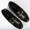 Men's Leather Lined Slip On Gold Buckle Loafers sold by Tru Clothing