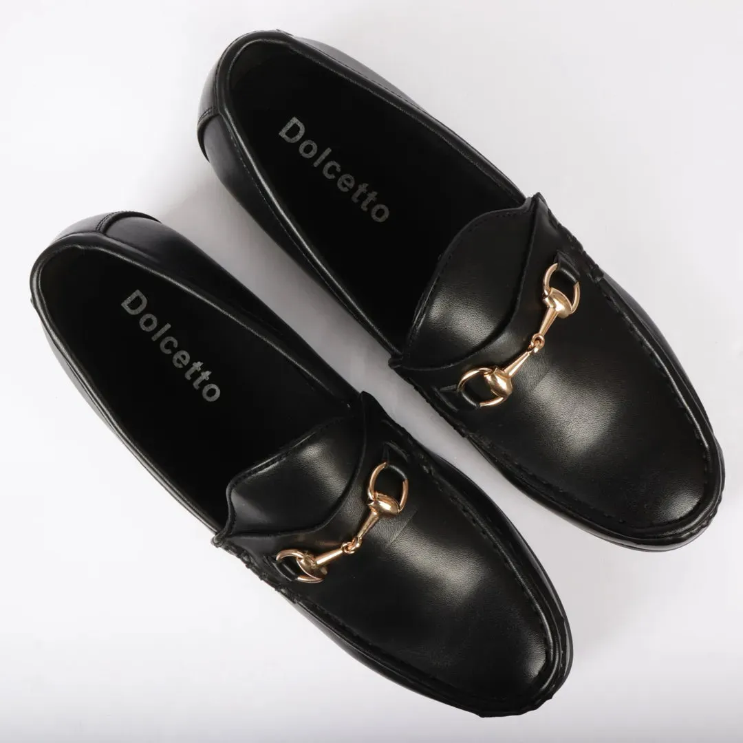 Men's Leather Lined Slip On Gold Buckle Loafers sold by Tru Clothing product image thumbnail 4