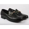 Men's Leather Lined Slip On Gold Buckle Loafers sold by Tru Clothing