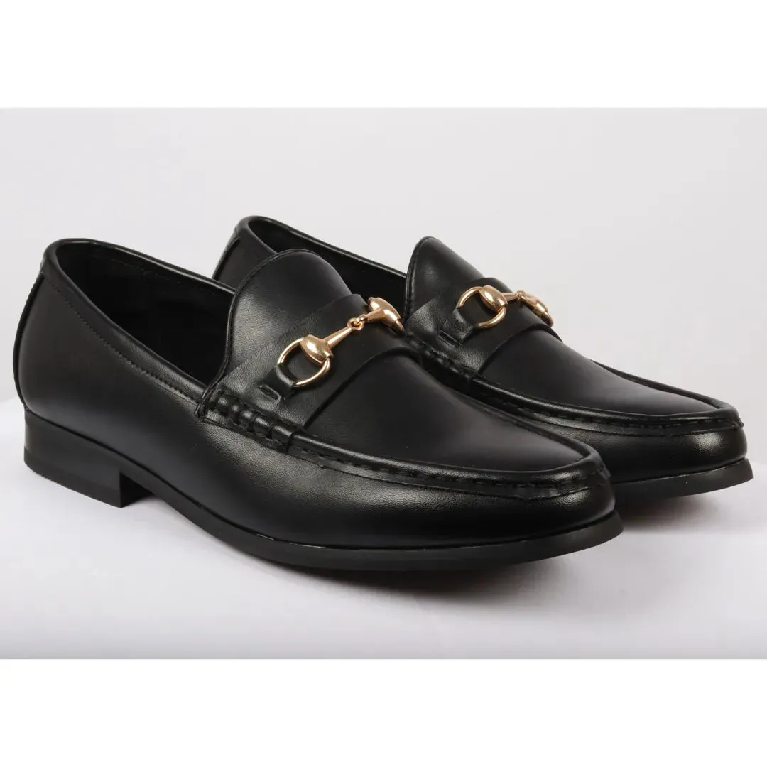 Men's Leather Lined Slip On Gold Buckle Loafers sold by Tru Clothing product image thumbnail 2