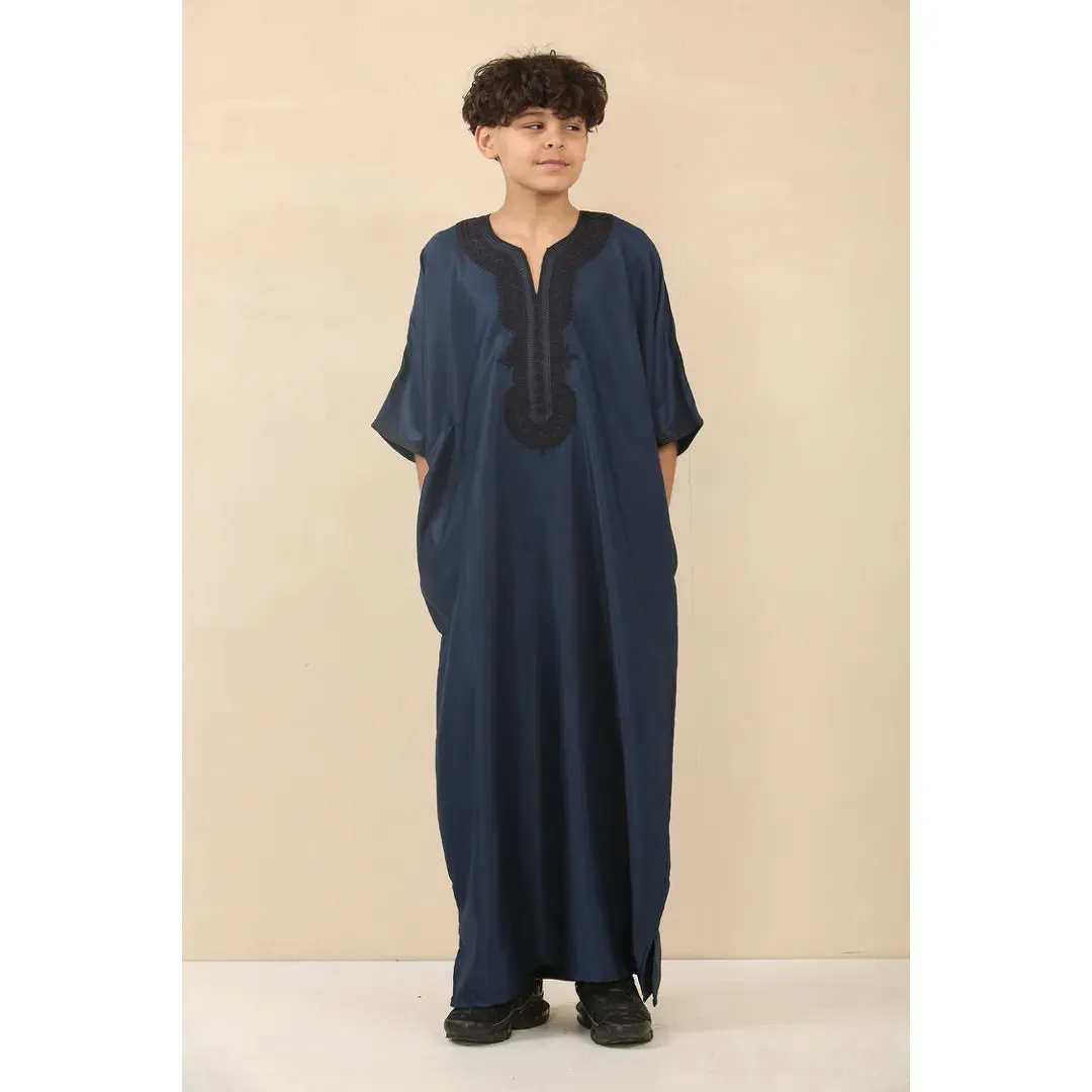 GG008 - Boys Moroccan Thobe Short Sleeve Gandoura sold by Tru Clothing product image thumbnail 2