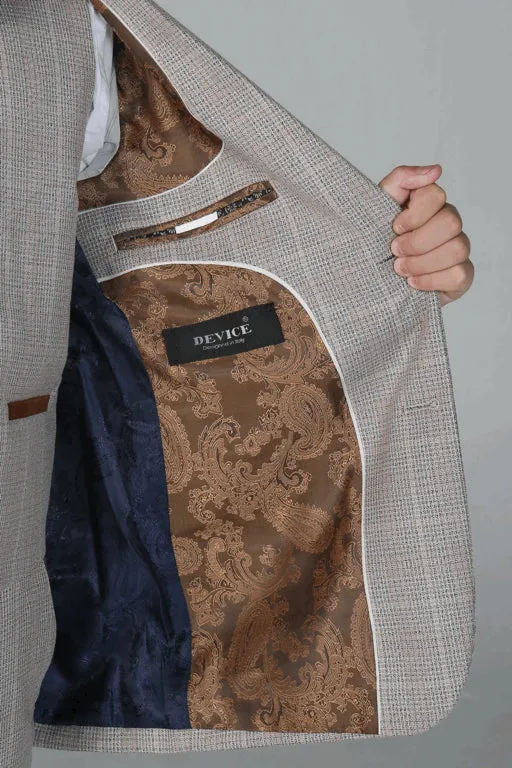 Leo - Boys Beige 3 Piece Checked Suit sold by Tru Clothing product image thumbnail 4