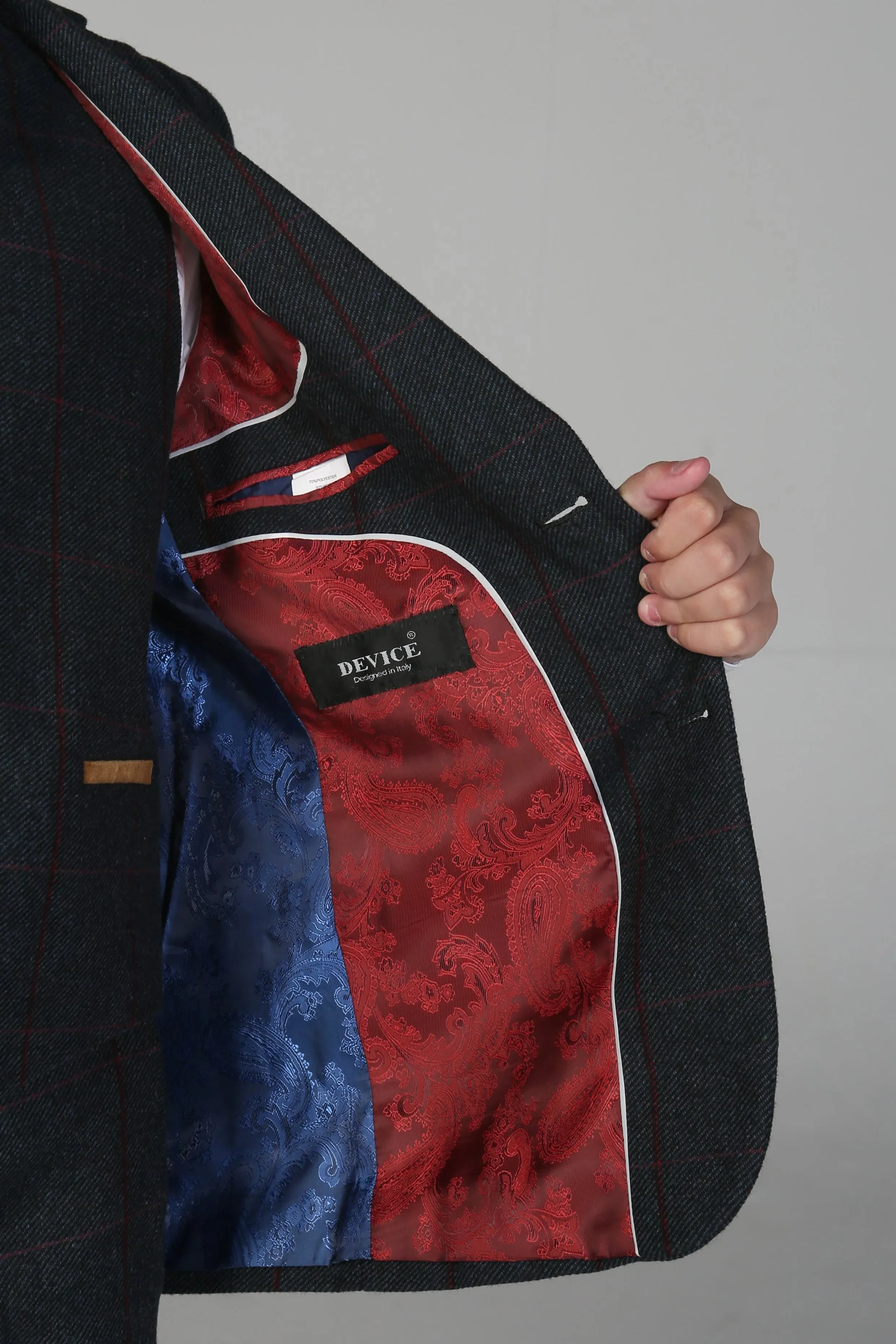 Madrid - Boys 3 Piece Navy Tweed Check Suit sold by Tru Clothing product image thumbnail 4