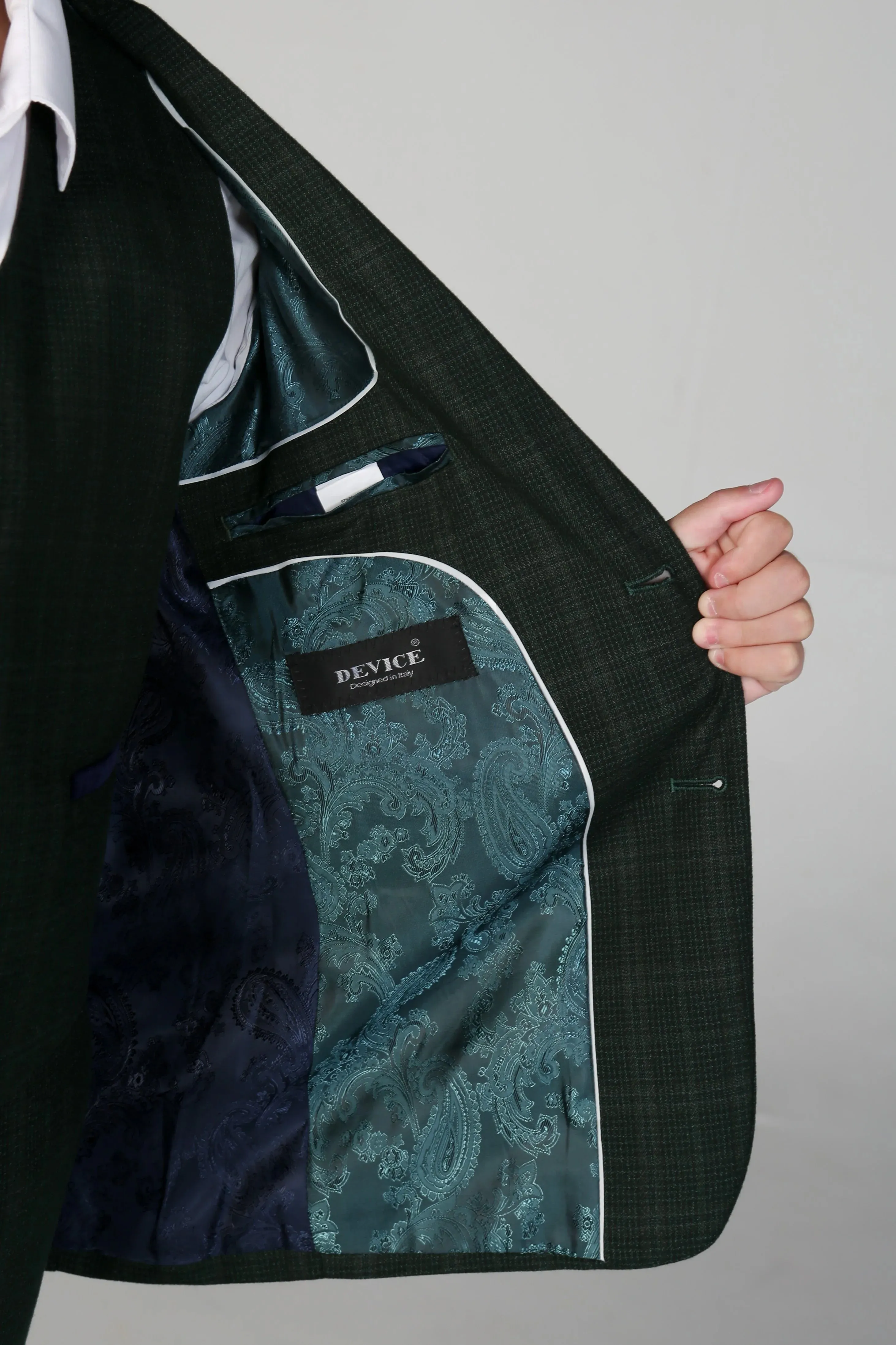 Leo - Boys Green 3 Piece Checked Suit sold by Tru Clothing product image thumbnail 4