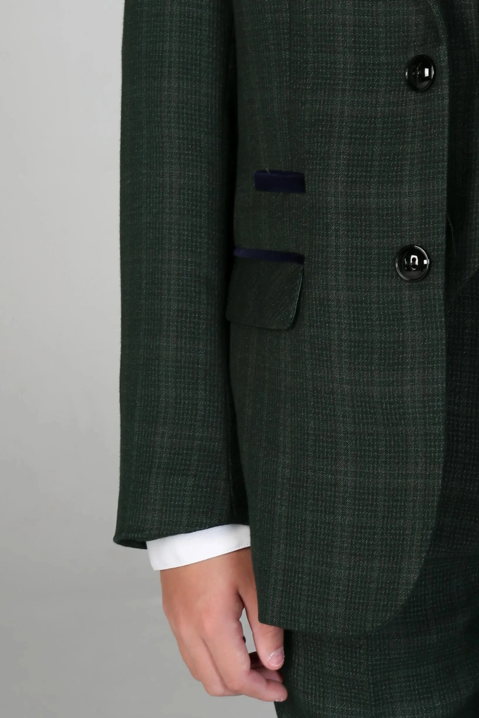 Leo - Boys Green 3 Piece Checked Suit sold by Tru Clothing product image thumbnail 3