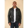 Men's Classic Black Leather Shirt Jacket sold by Tru Clothing