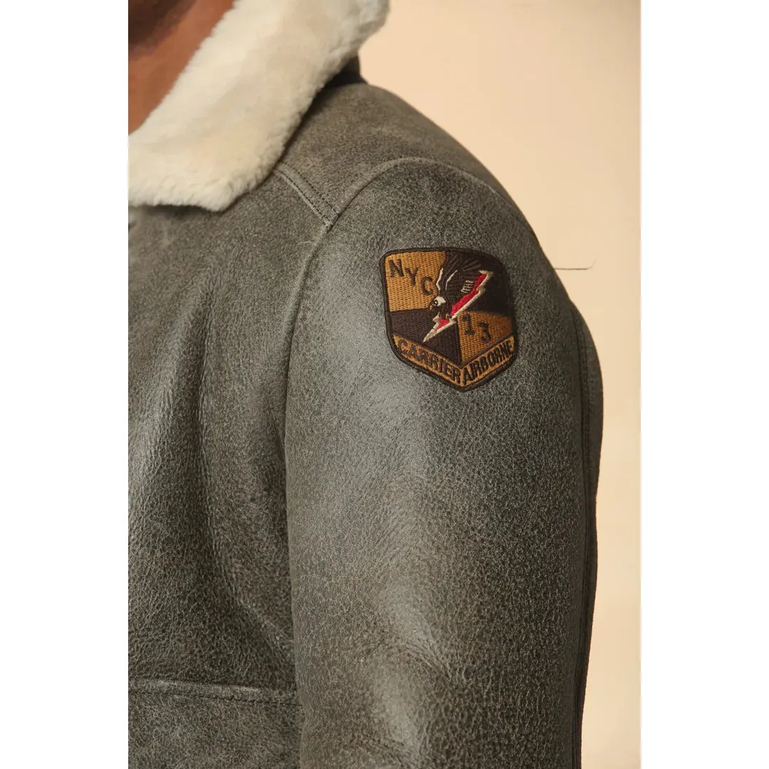 Men's Grey B3 Shearling Aviator Sheepskin Jacket sold by Tru Clothing product image thumbnail 5