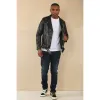 Men's Cow Hide Biker Brando Cross Zip Leather Jacket sold by Tru Clothing