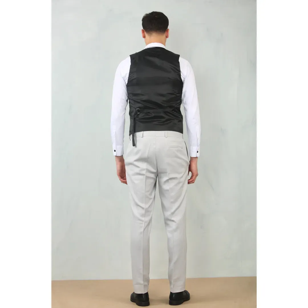 IM200 - Men's Light Grey Tailored Fit Wedding 3 Piece Suit sold by Tru Clothing product image thumbnail 5