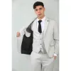 IM200 - Men's Light Grey Tailored Fit Wedding 3 Piece Suit sold by Tru Clothing