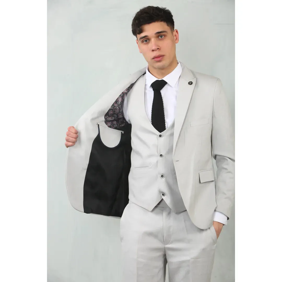 IM200 - Men's Light Grey Tailored Fit Wedding 3 Piece Suit sold by Tru Clothing product image thumbnail 3