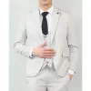 IM200 - Men's Light Grey Tailored Fit Wedding 3 Piece Suit sold by Tru Clothing